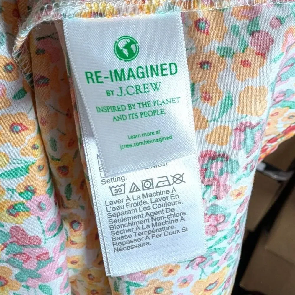 J.Crew Re-Imagined Floral Tiered Midi Dress Size 4 Cotton Stretch Sleeveless